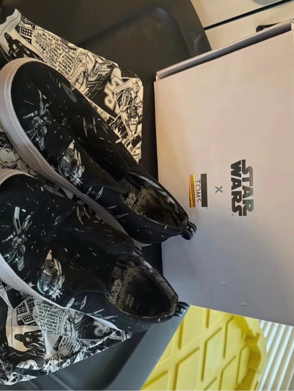 Toms Black & White Star Wars Slip-On Loafers